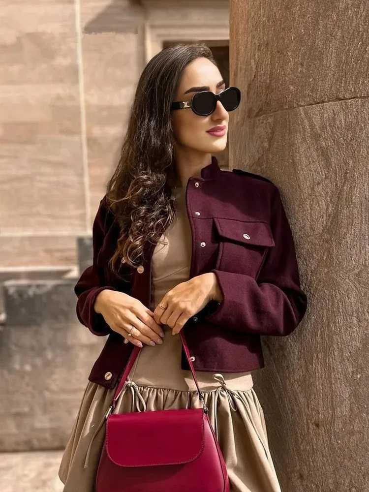 Womens Autumn Winter Jacket Casual Coats O-Neck Long Sleeves Pockets Buttons Single Breasted Women New Jackets Clothes FemaleT260328