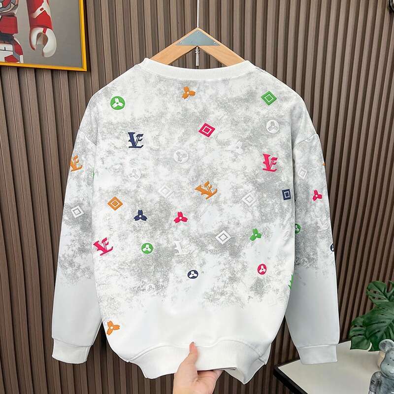 New Trendy Brand Autumn Tie-Dye Long-Sleeve Foam Round Neck Light Luxury Sweatshirt Men's 2026 Casual Fashion Top
