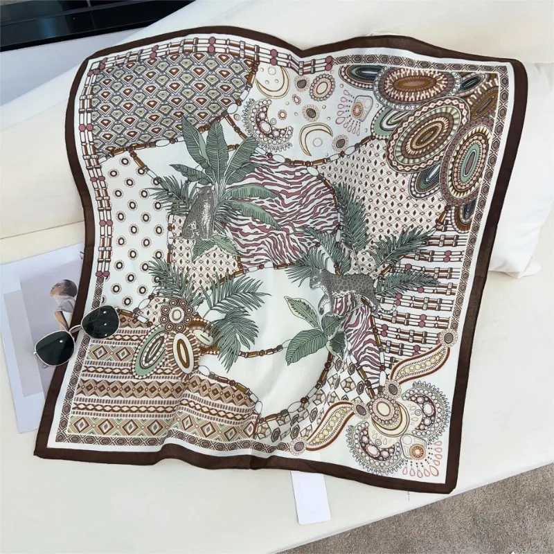 68cm Jungle Printed Scarf Wens Spring and Summer Thin Imitation Silk Scarf Retro Versatile scarf Shawl X260328