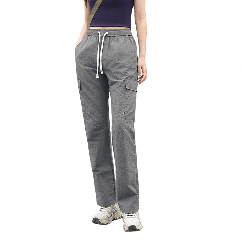 Spring/Summer Work Outdoor Women's Trousers Casual New Loose High-Waisted Straight-Leg Sports Camping Pants Cross-Border
