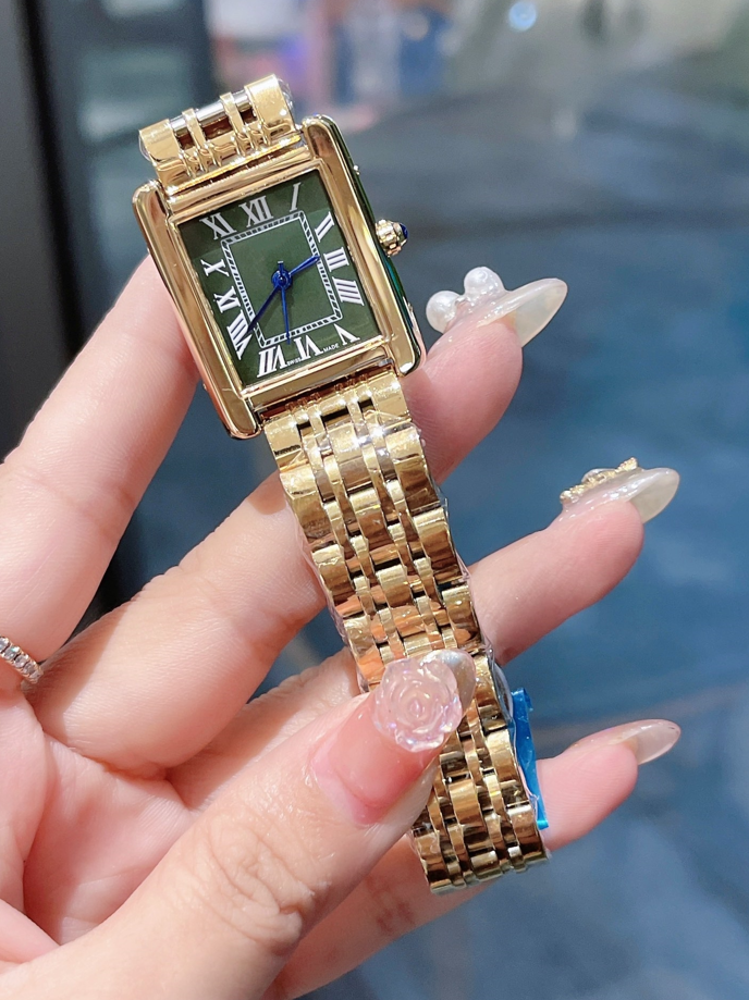 Womens tank Watch Square Watches Diamond Premium Quartz Movement Stainless Steel Bracelet Sapphire Glass Waterproof Wristwatches #33