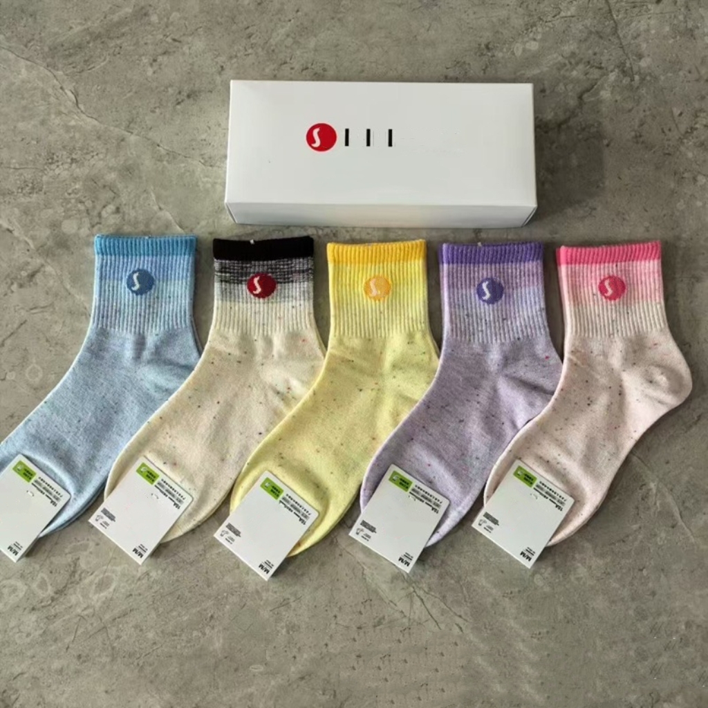 socks 5 pairs Designer men's socks, luxury women's high socks, embroidered socks, towel soles, classic mid-length casual long socks, cotton yoga socks, outdoor