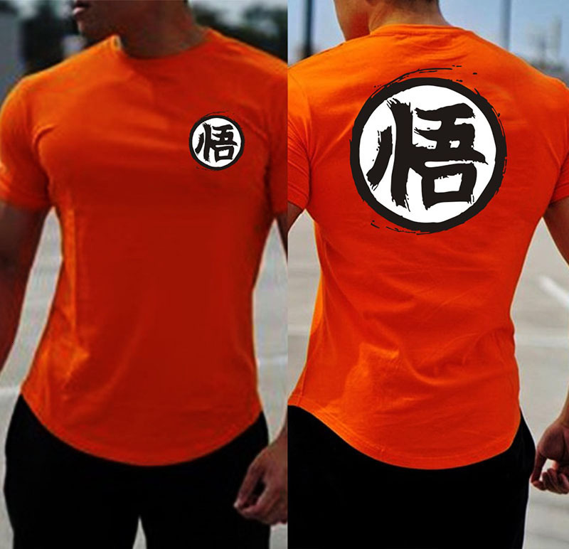 Factory Direct Men's Short Sleeve T-Shirt Dragon Ball Goku Super Saiyan Printed T-Shirt Men's Cotton Casual Versatile