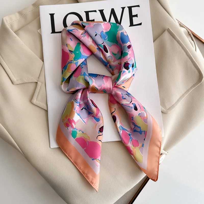 68cm Color Dot Jump Printed Scarf Wens Spring and Summer Thin Imitation Silk Scarf Fresh and Versatile scarf Shawl X260328