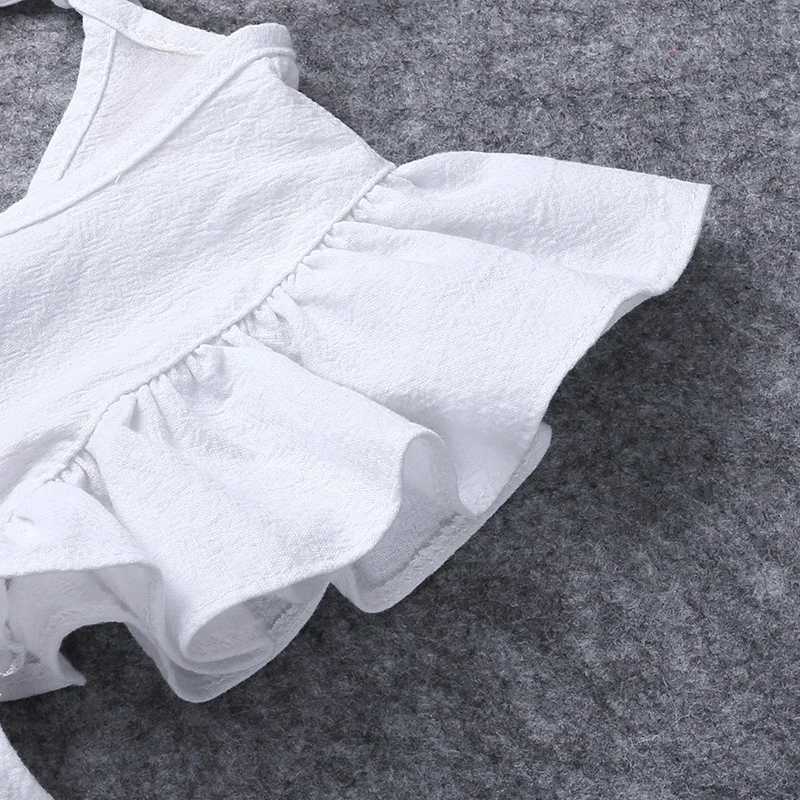 Baby Dresses Linen Cotton Summer Girls Clothes Ruffles White Princess Dress 1st Birthday Party for 0-6Y Flower Girls ClothingT260330