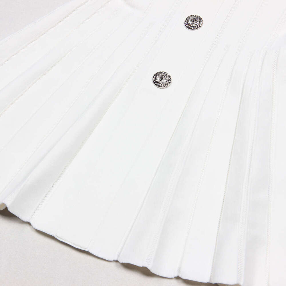 Designer Women's High Quality Dress Summer d24 New Fashion Knitted Collar Slimming A-line Skirt