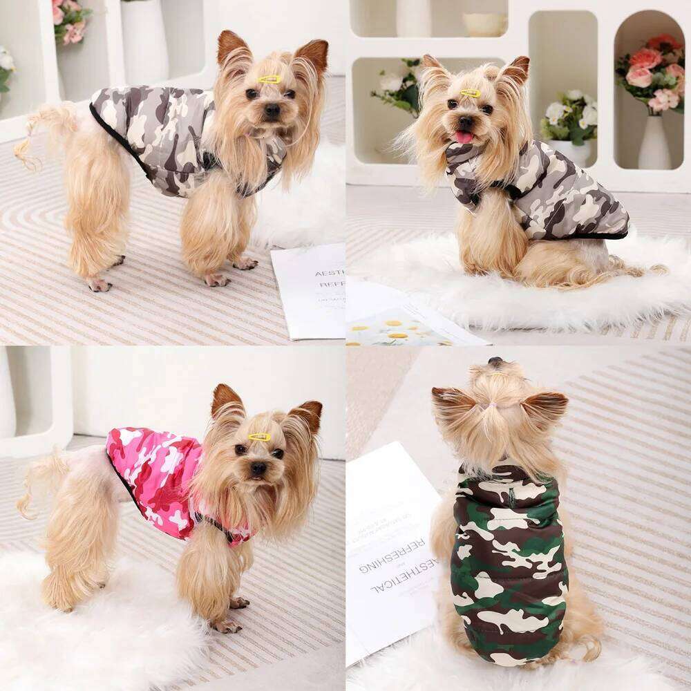 Reversible Winter Warm Dog Clothes Windproof Pet Vest Jacket For Small Medium Dogs Cats Chihuahua French Bulldog Yorkshire Coat