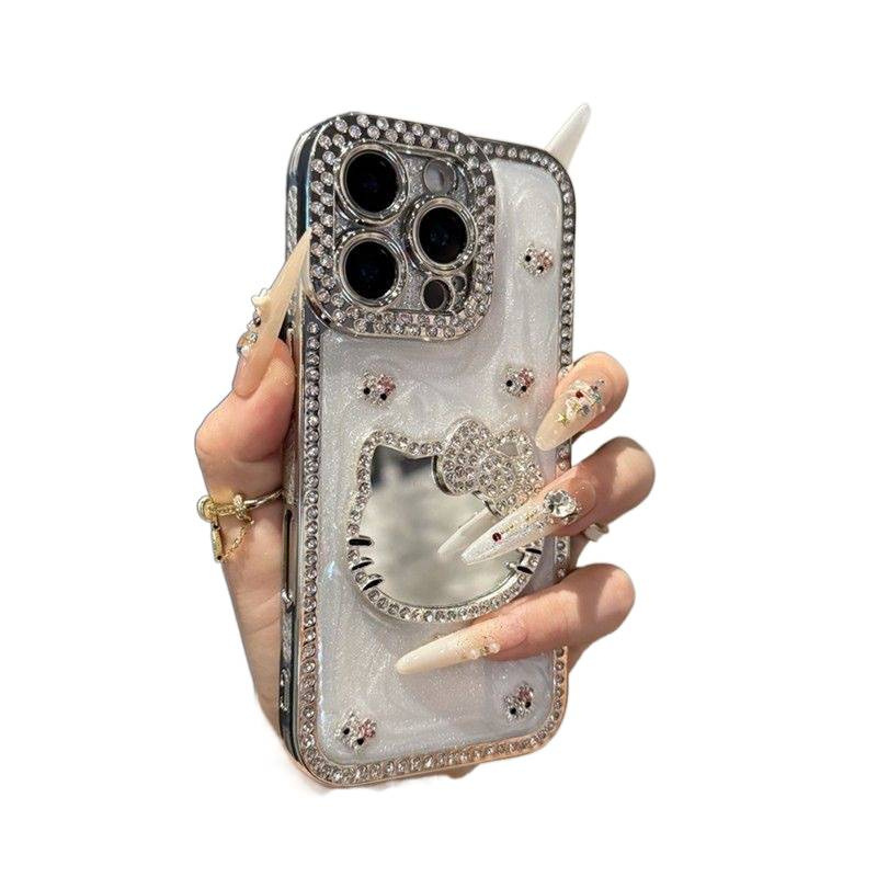 Three-dimensional diamond KT cat is suitable for iPhone Apple mobile phone case new advanced explosion