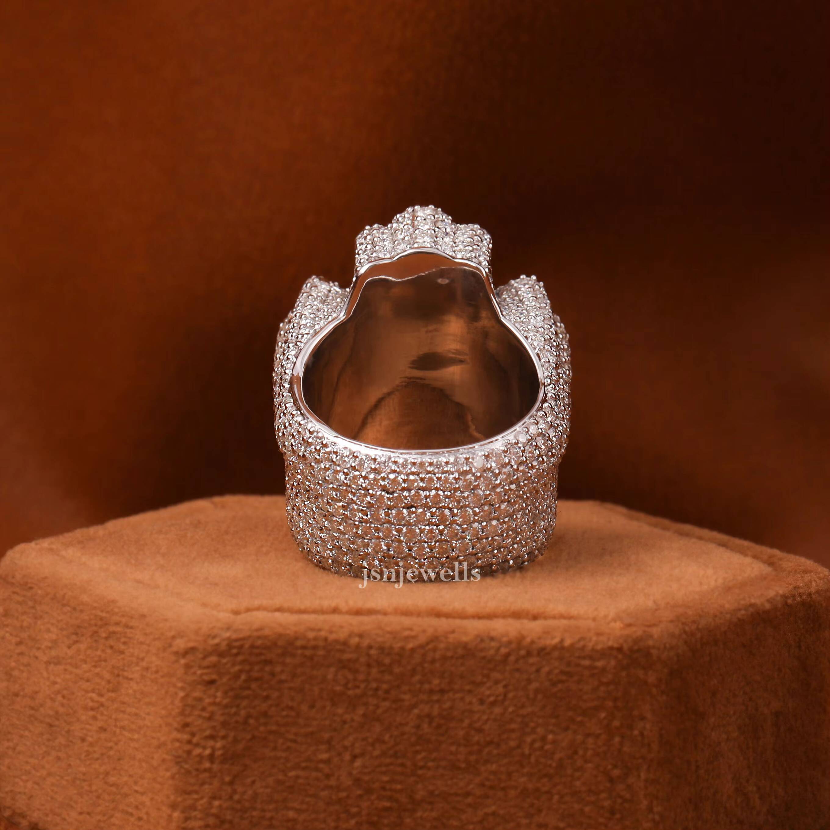 Round Cut Hip Hop Diamond Ring for Mens in 14kt Solid Gold Moissanite Diamond Ring With New Custom Trendy Hip Hop Style