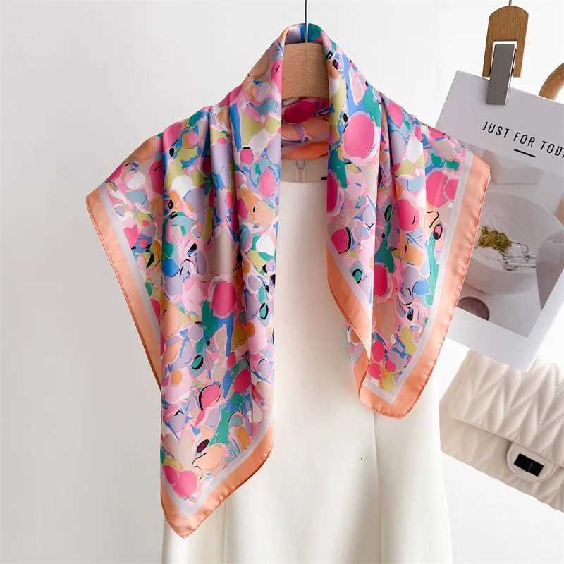 68cm Color Dot Jump Printed Scarf Wens Spring and Summer Thin Imitation Silk Scarf Fresh and Versatile scarf Shawl X260328