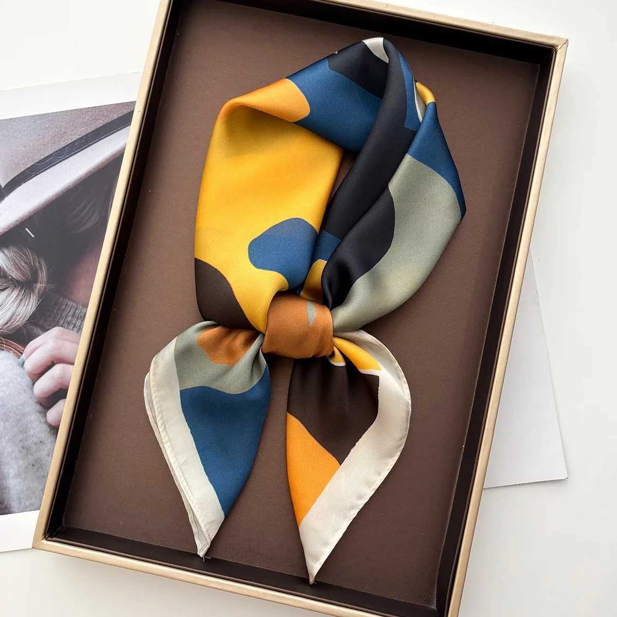 Square Scarf Silk Imitation Floral Print Neckerchief Bandana Lady Shawl Scarves Wrap Head Hair Band Ties 2026 Women Z260330