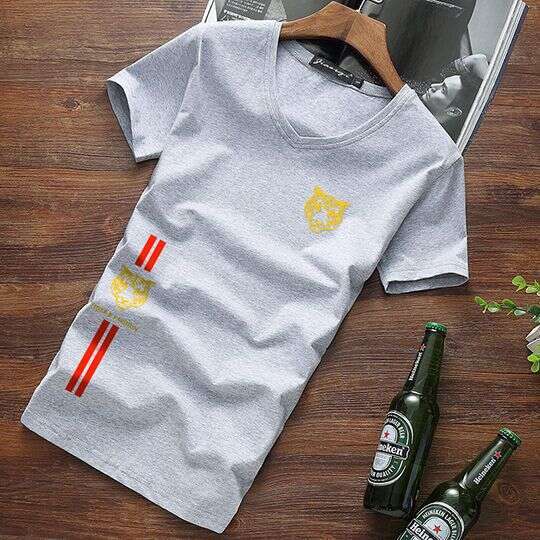 T Shirt Mens Designer Men Shirt Summer New White Short Sleeve T Shirt For Men V Neck Pure Cotton Slim Fit Simple And Stylish Heart Shaped Neckline Hal