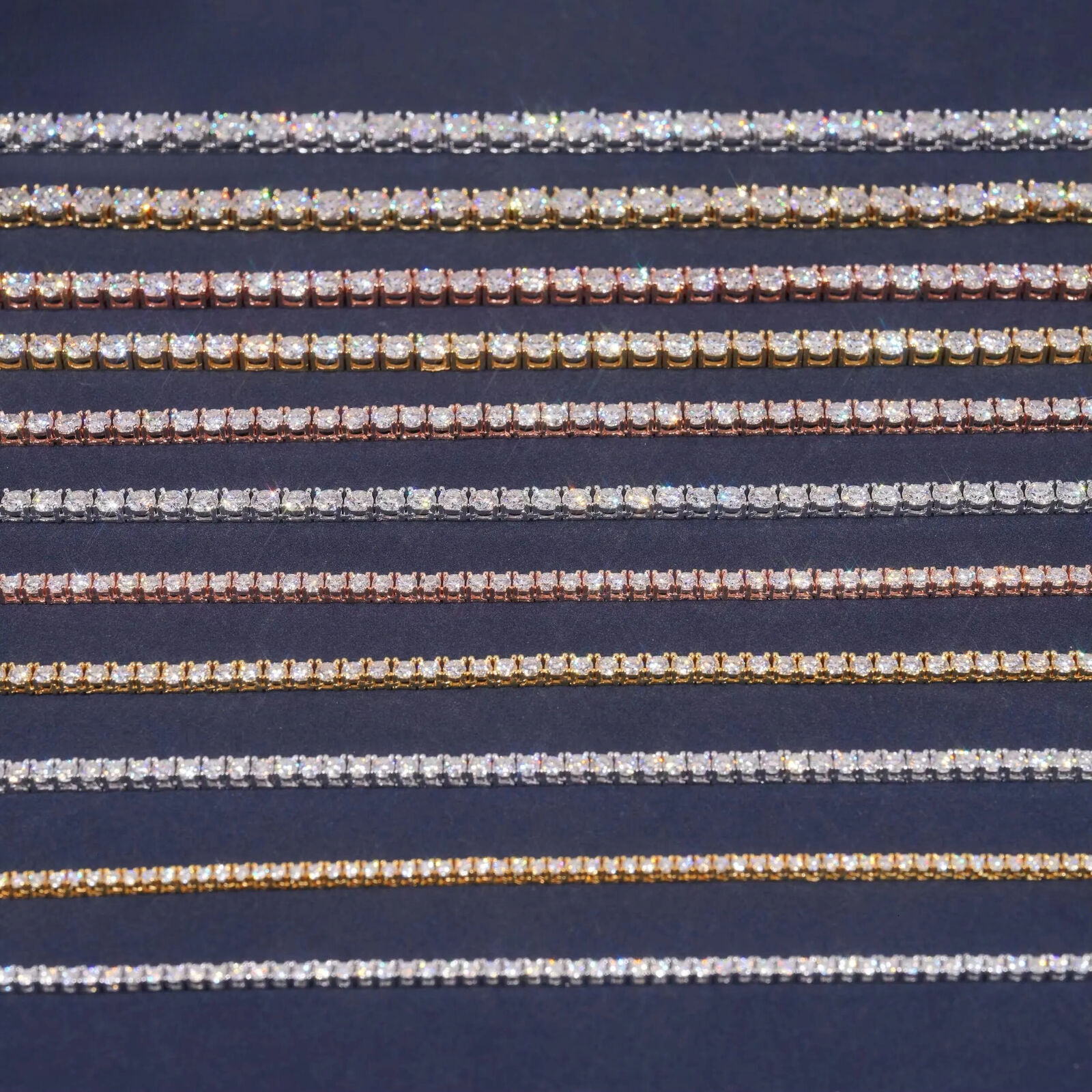 Shimmering and dazzling 6mm moissanite tennis necklace. Full diamond design. Fashionable and upscale. Suitable for both men and women. Ideal gift for 