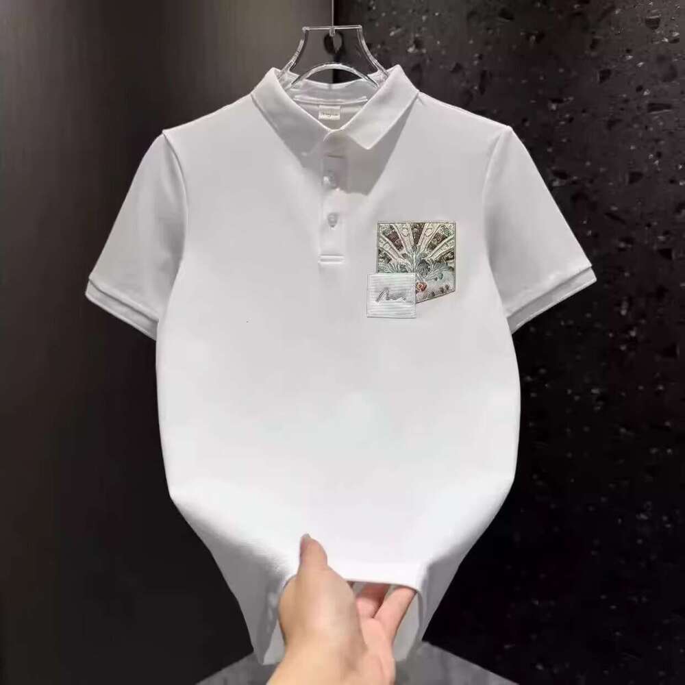 High-End Short-Sleeve T-Shirt Polo Shirt luxury New Chinese Style National Trend Printed Turn-Down Collar Breathable Fashion Men's