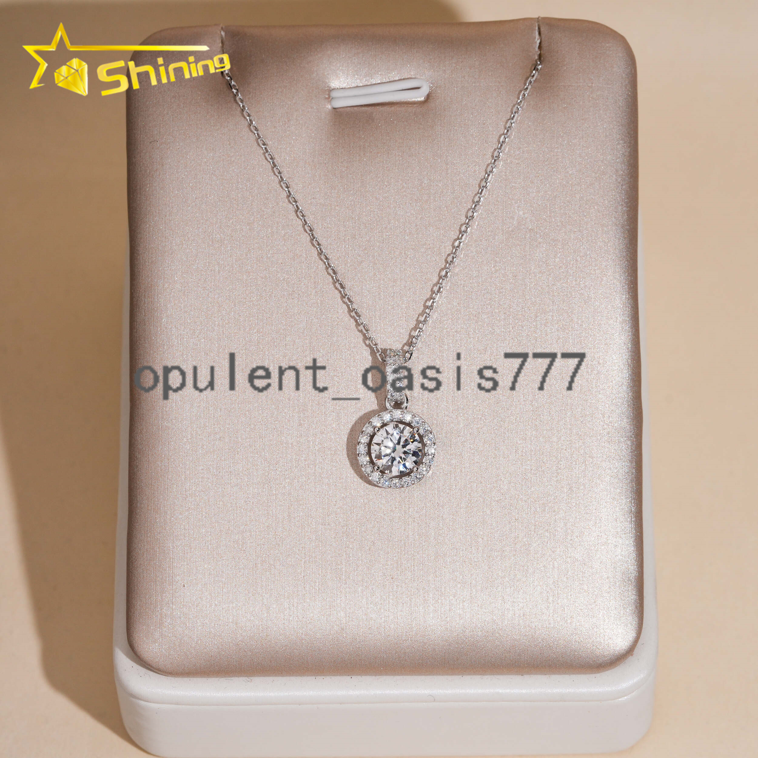 USA Warehouse Large Stock GRA Certificate 925 Sterling Silver 1CT Brilliant Cut VVS Moissanite Diamond Women Necklace