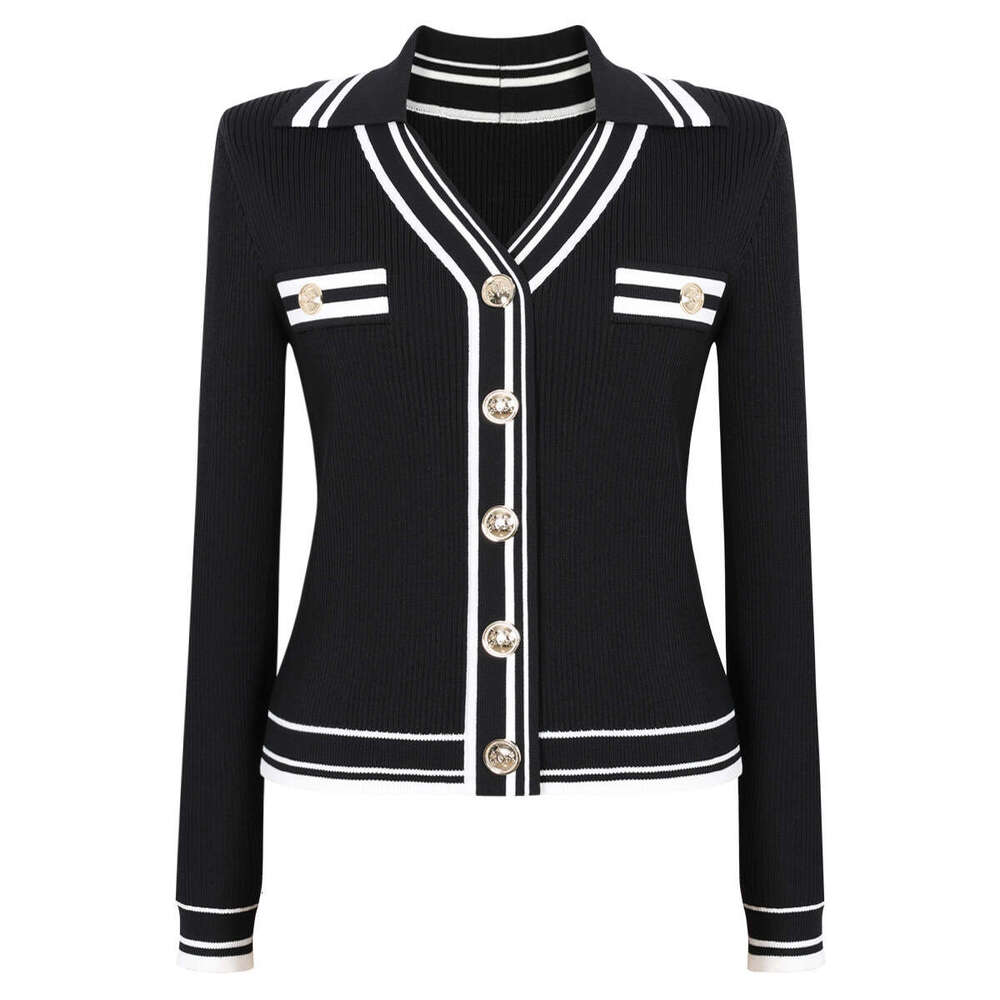 Spring and Autumn New High Quality Long Sleeve Collar Knitted Sweater X21 Multi functional Top for Women's Fashion Open Collar Jacket