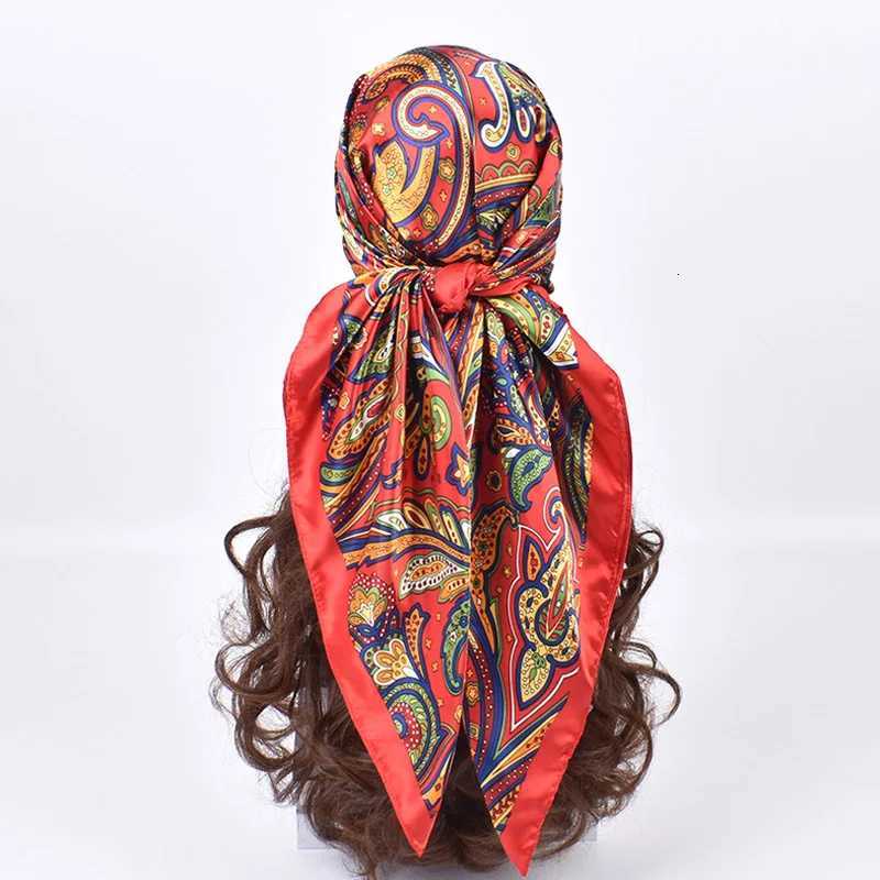High Quality Silk Scarves Wen Square Satin Hijab Scarf Plain Handkerchief Shawls Wraps Fem band Islamic Band X260328