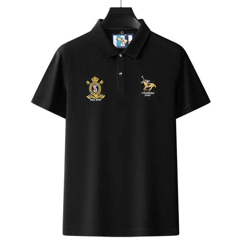 Designer Short-sleeved Shirt With Exquisite Embroidery Casual And Business-style Polo Shirt With A Turned-down Collar Stylish And Luxurious For Men