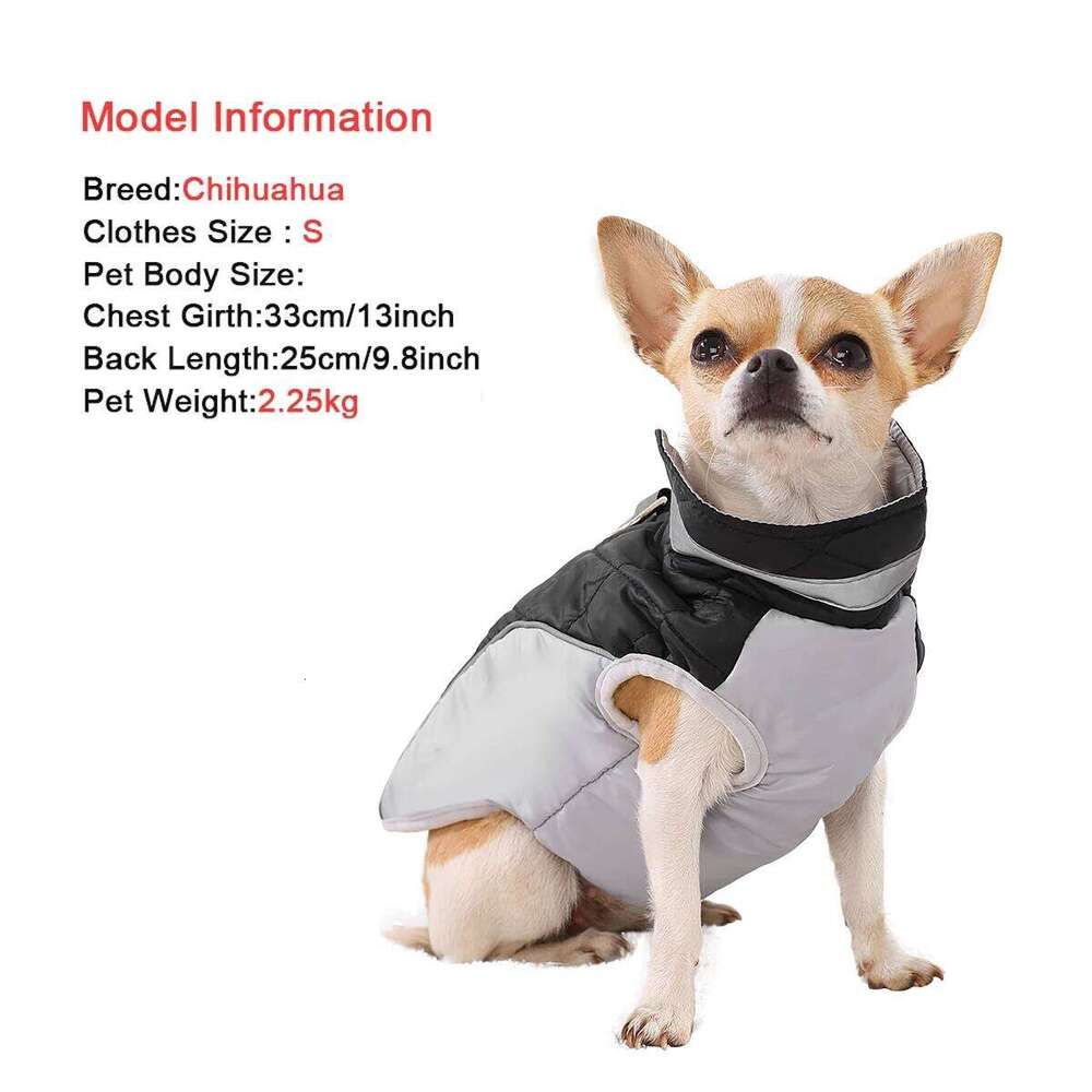Winter Pet Dog Clothes For Small Medium Dogs Cats Reflective Puppy Jacket Coat Cat Clothing with D-ring Chihuahua Pug Overalls