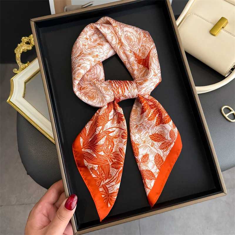 Luxury Print Scarf Women Silk Scarves Square Bandana Hijab Wrap Neckerchief Shawl Kerchief Hair Band Foulard Z260330