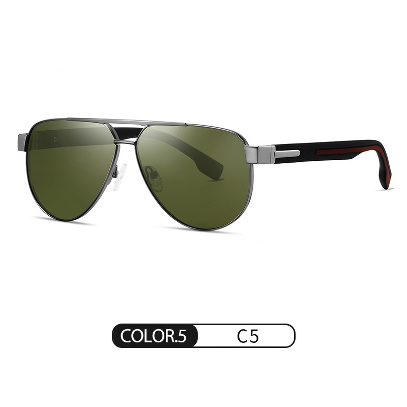2026 Fashion Metal Polarized Designer Sunglasses Luxury Brand Accessories Classic Men's Sunscreen Double Bridge Driving Outdoor Cycling Sunglasse