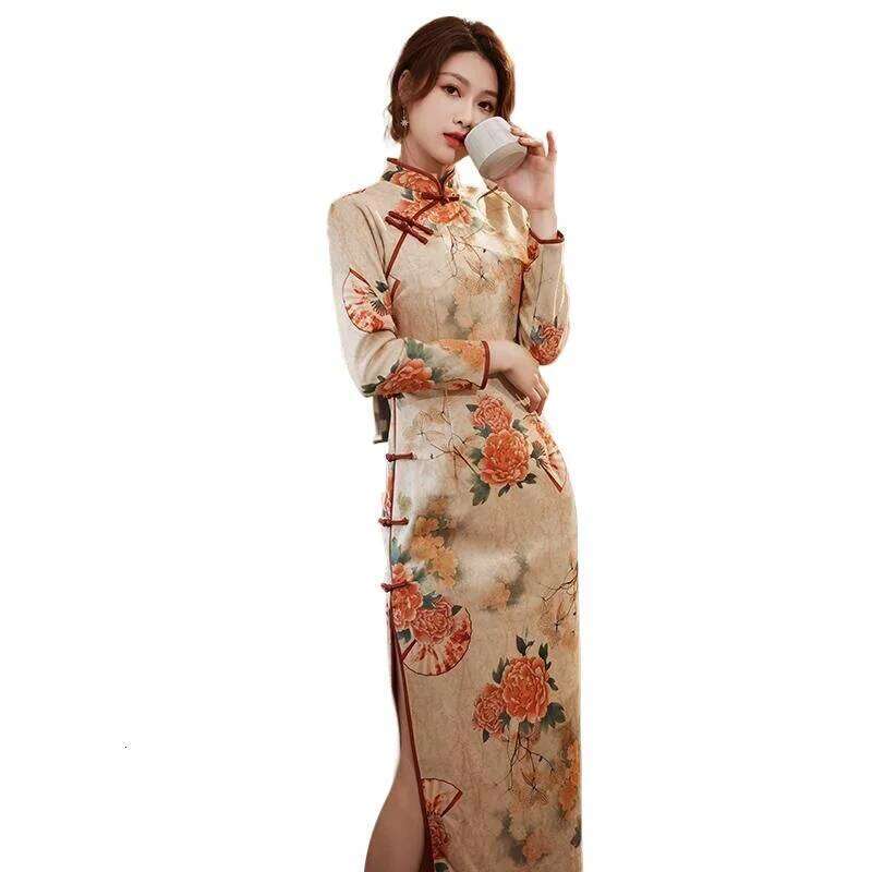 Chinese Style Women's Cheongsams Improved New Qipao Dress For Spring Autumn MAKOUFEI