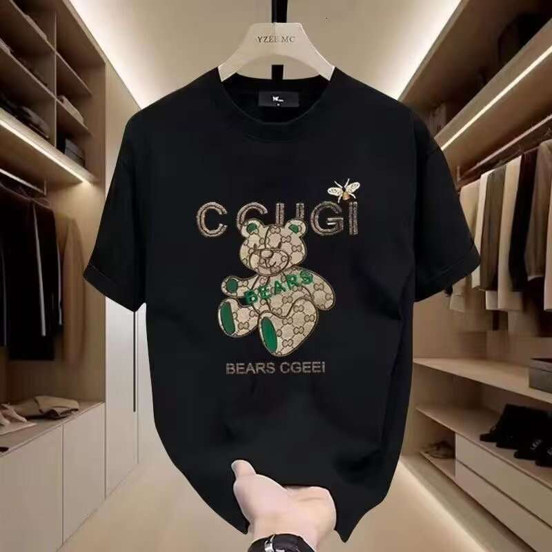 European high-end trendy brand pure cotton short-sleeve T-shirt for men, heavyweight summer new style, trendy, loose and versatile tee shirt