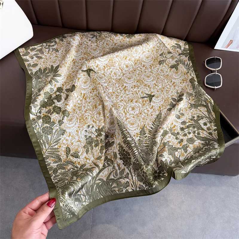 Luxury Print Scarf Women Silk Scarves Square Bandana Hijab Wrap Neckerchief Shawl Kerchief Hair Band Foulard Z260330