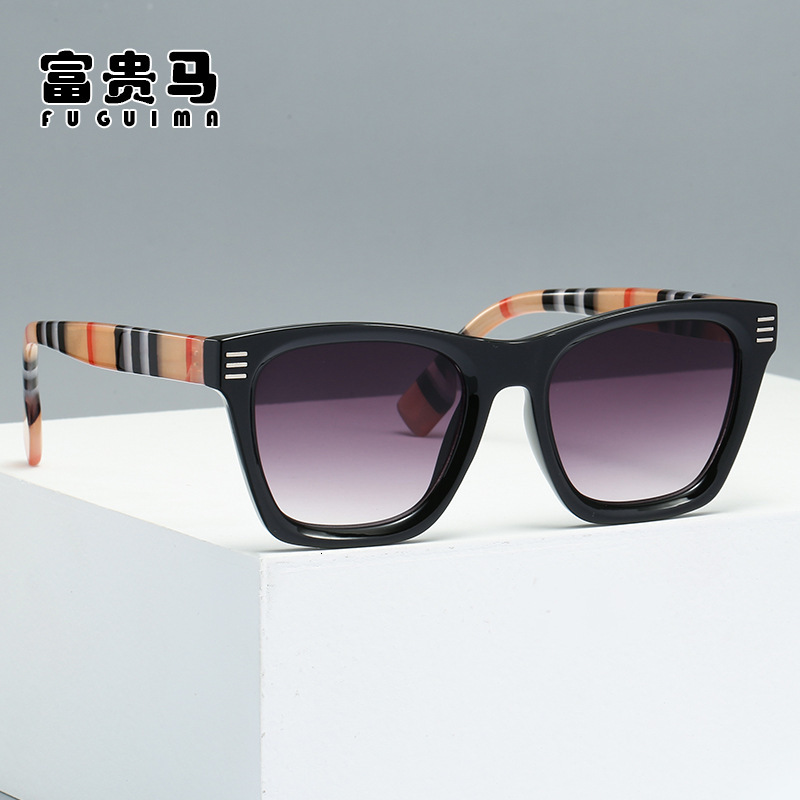 Luxury Brand Designer Sunglasses European And American Foreign Trade Style Color Stripe Decorative Sunglasses For Women And Men Street Style Sunshade 