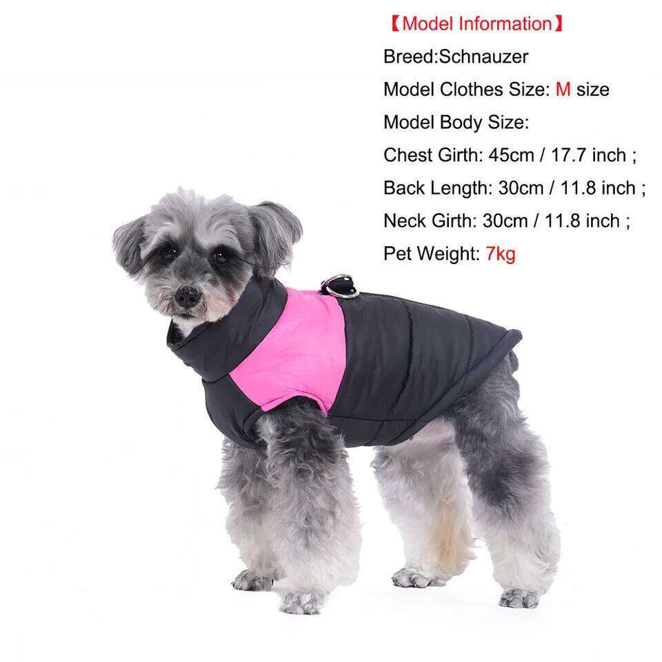 Waterproof Pet Dog Coat Vest For Small Large Dogs Winter Warm Puppy Clothes with D-ring Kitten Costume Golden Retriever Jacket