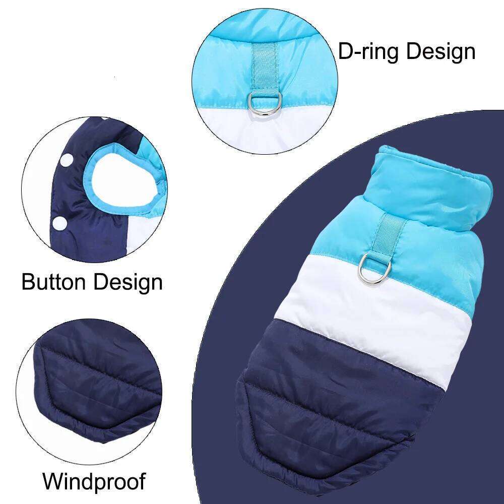 Jacket Coat Pet Dog Clothes For Small Medium Dogs Cats Winter Windproof Puppy Clothing with D-ring Cat Costume Pug Yorkshire