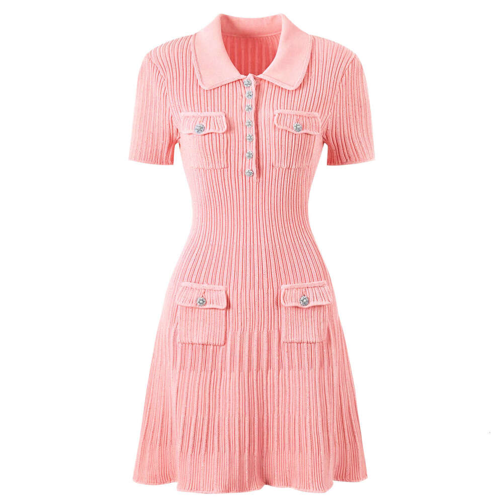 Summer and Autumn New Designer Women's Casual Short sleeved D7 Fragrant Concubine Skirt Knitted Short Skirt 2026