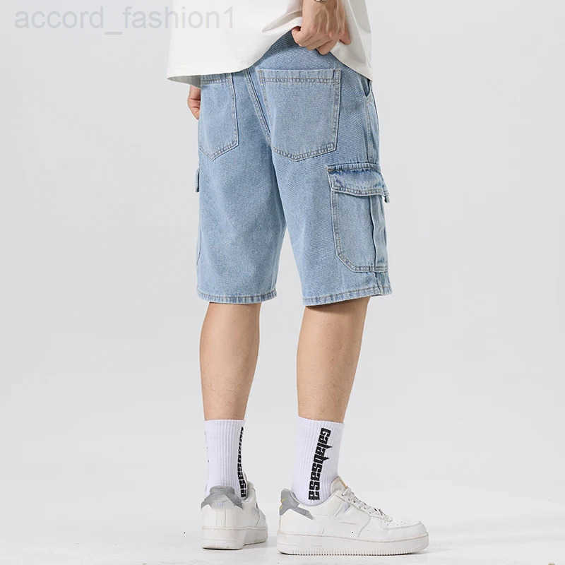 Mens Summer Cool Fashion Denim Jeans Six Pocket Design Regular Fit No Stretch Light Blue Trendy Casual Pants H260330