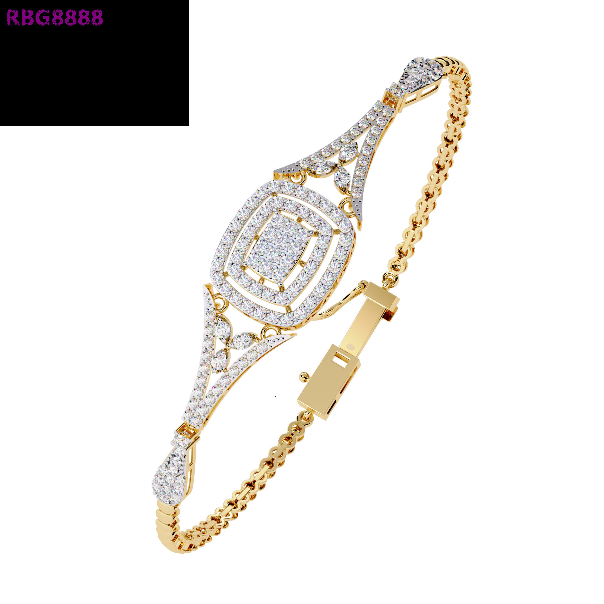 One of a Kind Natural Diamond Bracelet with Lab Grown Stones 14K Gold Plated IGI Certified Exclusive Design Jewelry for Women