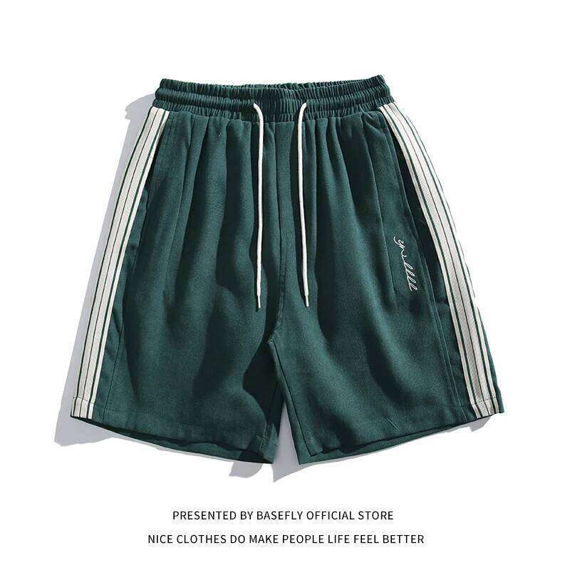 Summer Letter Embroid Sport High Street Pant Casual Unisex Men Jogger Trousers Short Bottom Wear Couple Vintage Retro