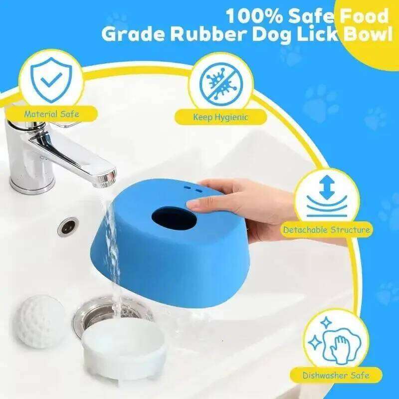 Dog Lick Toy Slow Feeder Bowl Anti-Choking Non-Slip Liquid Treat Dispenser Puppy Training Post-Surgery Enrichment Fun Feeding