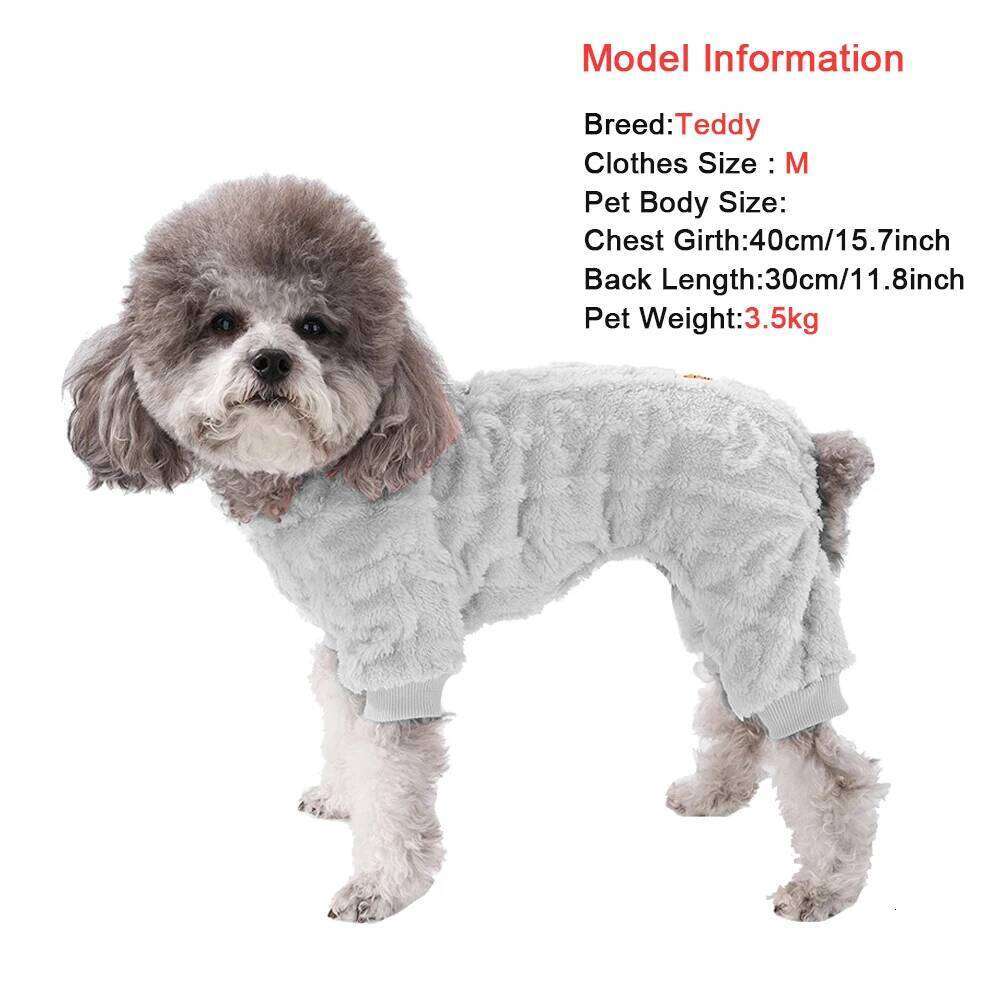 Puppy Autumn Winter Pet Cozy Jumpsuit For Small Medium Dogs Cats Warm Soft Dog Print Clothes Chihuahua Teddy Overalls