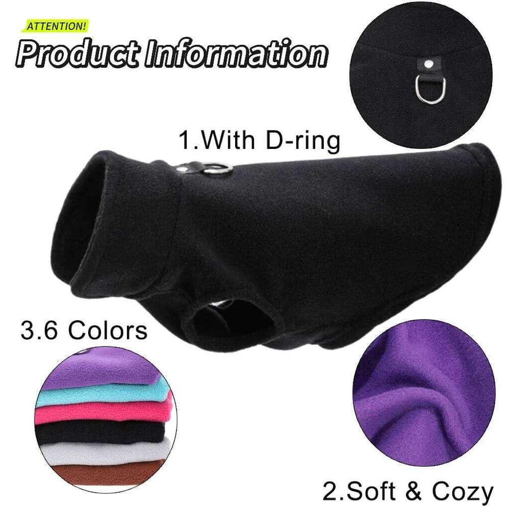 Dog Jacket Coat For Small Medium Dogs Winter Cozy Puppy Vest Soft Cat Costumes with D-ring Chihuahua Yorkshire Pet Clothing