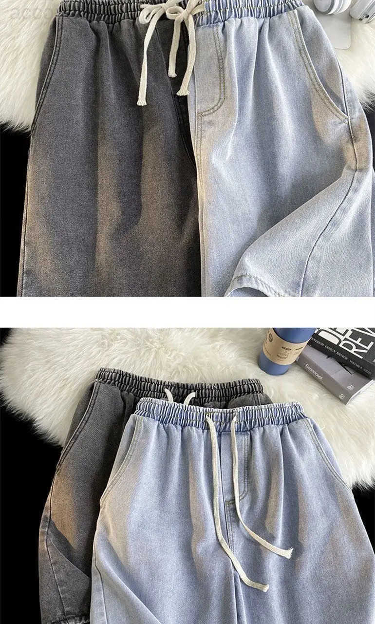 Summer Vintage Denim Shorts Women Loose Fit High Waist Retro Casual Shorts Trendy Streetwear Fashion H260330