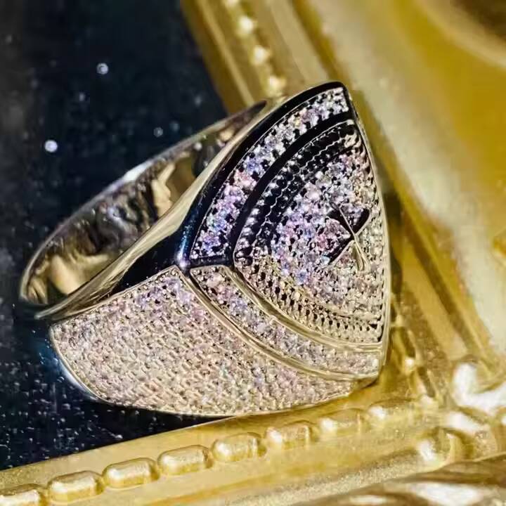 Moissanite Diamond Wedding Ring-Elegant Durable Stainless Steel with 925 Sterling Silver Plating in Multiple Metal Tones