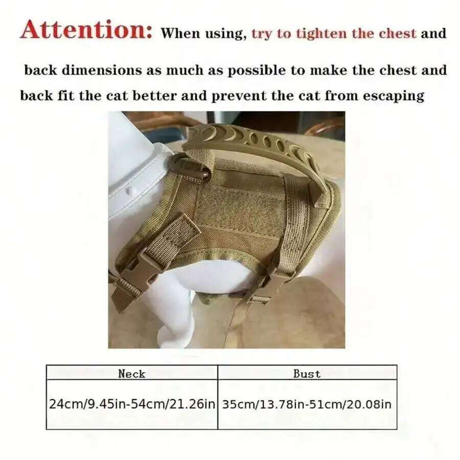 Outdoor Tactical Walking Escape Proof Adjustable Waterproof Pet Harness Soft Mesh Vest For Large Cat Small Dog