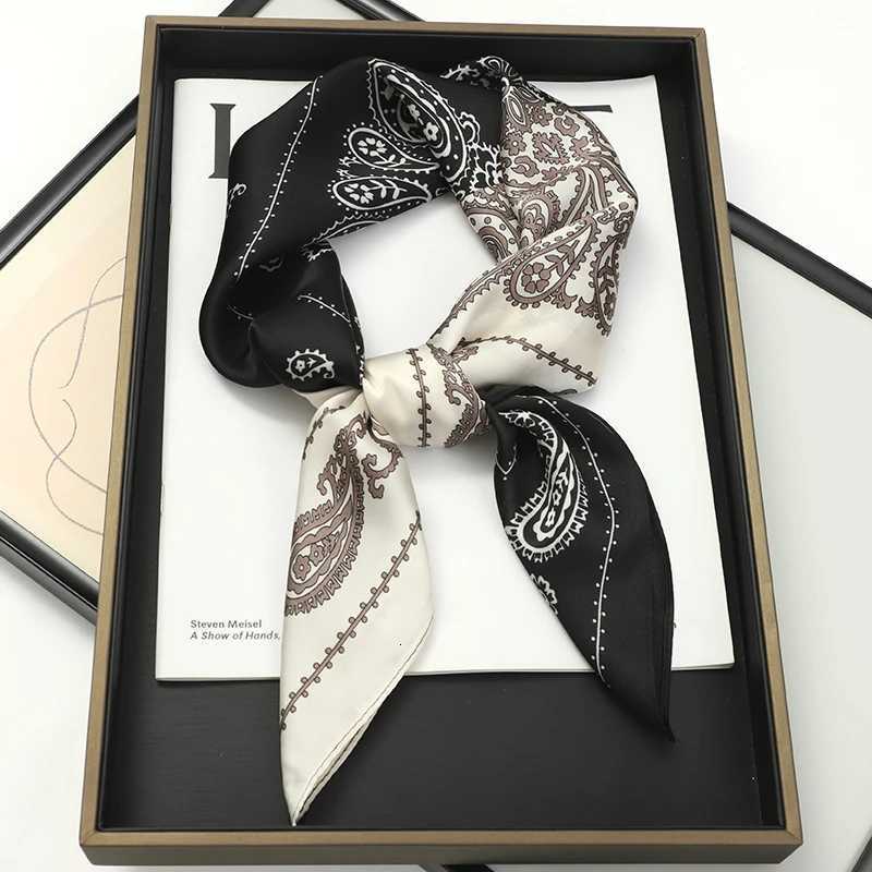 60Colors Luxury Scarf Women 7070Cm Silk Feel Square Hair Wrapping Foulard Satin Shawl Big Size Head Bandana Hijab Handkerchief Z260330