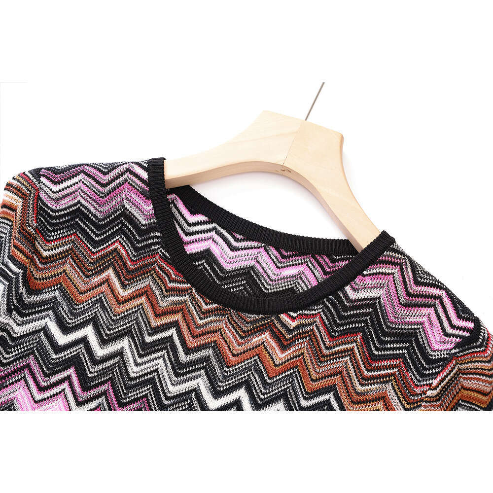 Designer Women's Fashion Large Bottom Color blocked Round Neck q26 Long Sleeve Knitted Dress Subtle Sexy Long Dress