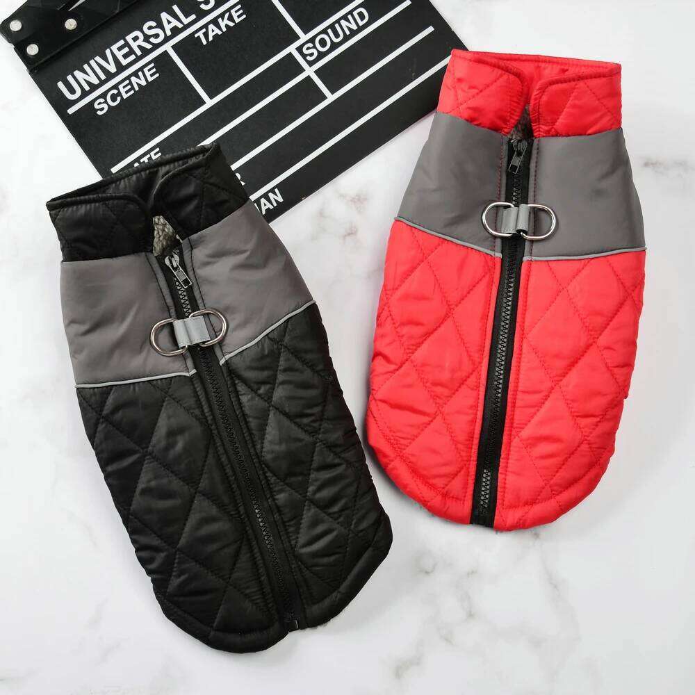 Reflective Dog Coat with D-ring For Small Medium Dogs Jacket Autumn Winter Warm Fleece Puppy Clothing French Bulldog Pet Costume
