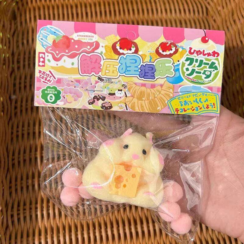 New Cartoon Hamster Pinch Squishy Hand Relax Toy Decompression Squeeze Fidget Sensory Toys For Kids Adults Gift