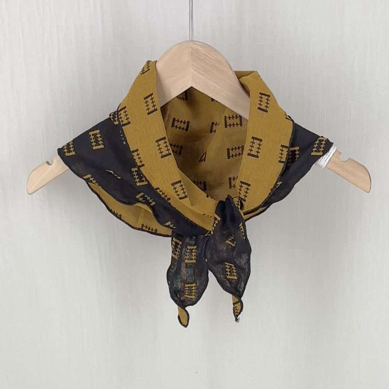 Exported To , Versatile Fashionable Triangle Scarf, New Double-Sided Small Fence Design Accessory, Neck Scarf And Headscarf For Women Qian Pan