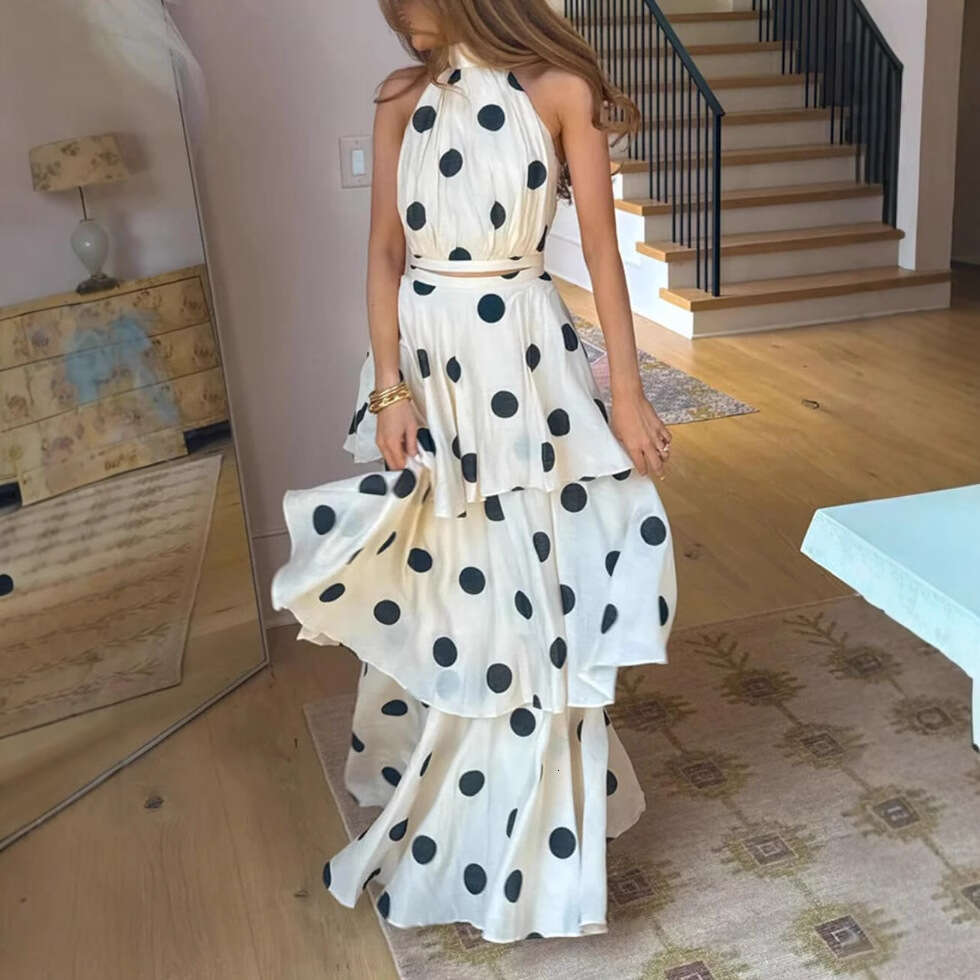 Women's Designer Two Piece Polka Dot Skirt Two Piece Spring Outing Outfits 2026 Spring Outfits