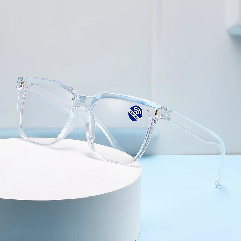 Transparent Glasses Square for Students with Myopia Male Female Flat Light Large Round Face Anti Blue Frame 260317