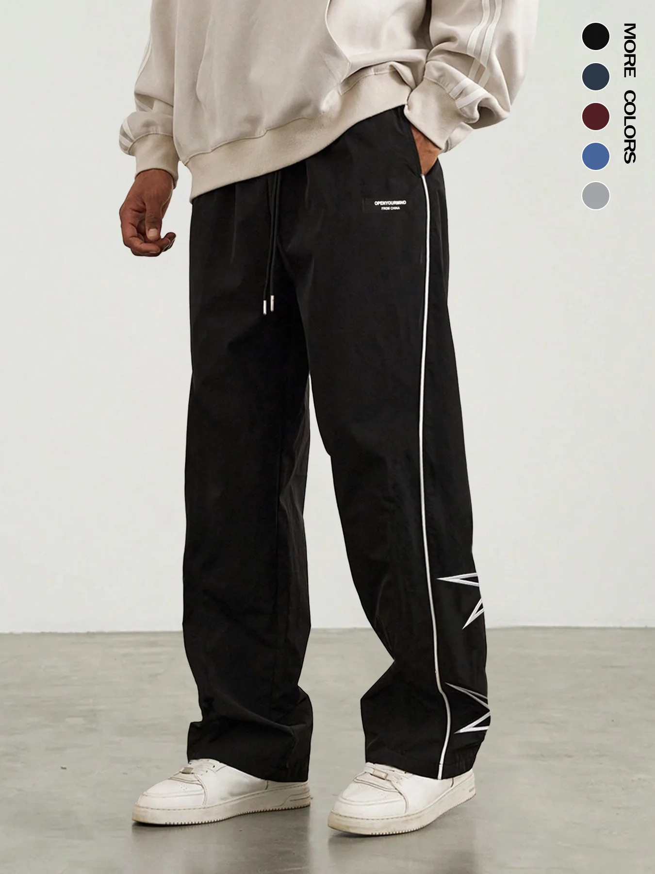 Paratrooper pants sports mens ice silk spring and summer straight work pants lace-up loose pants outdoor pants casual pants 260327