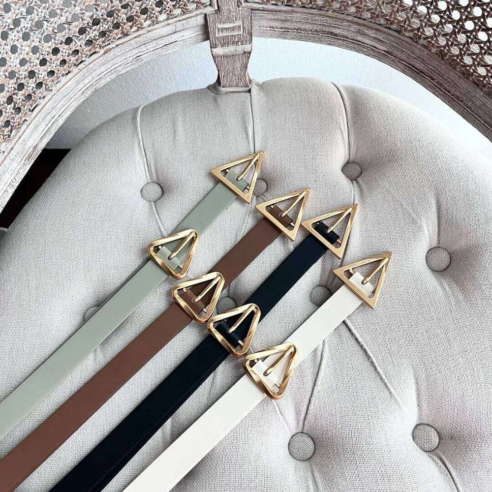 Fashion Leather Thin Belt For Women Triangle Buckle Waist Strap Female Jeans Dress Trouser Decorative Waistband Chunjinqiuli